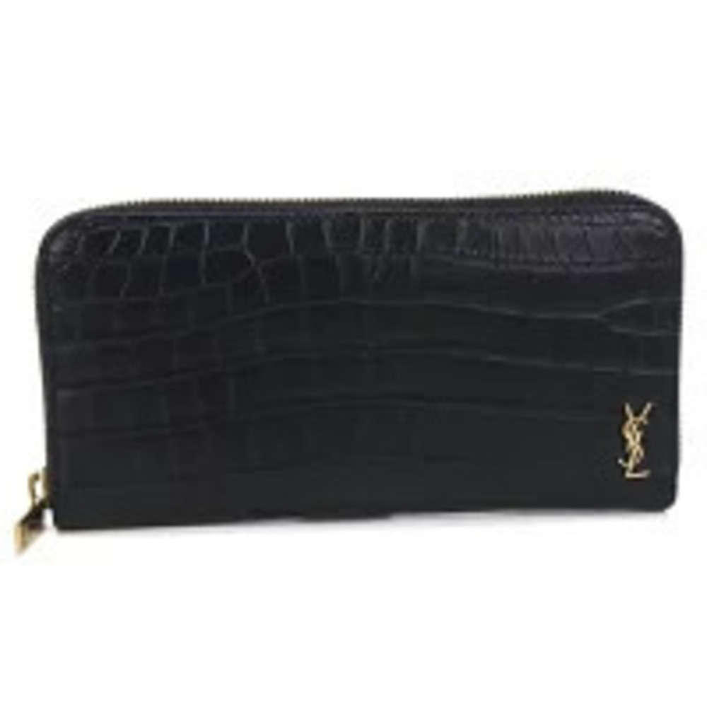 Saint Laurent Long Wallet Round Zipper Cassandra Zip Around Black
